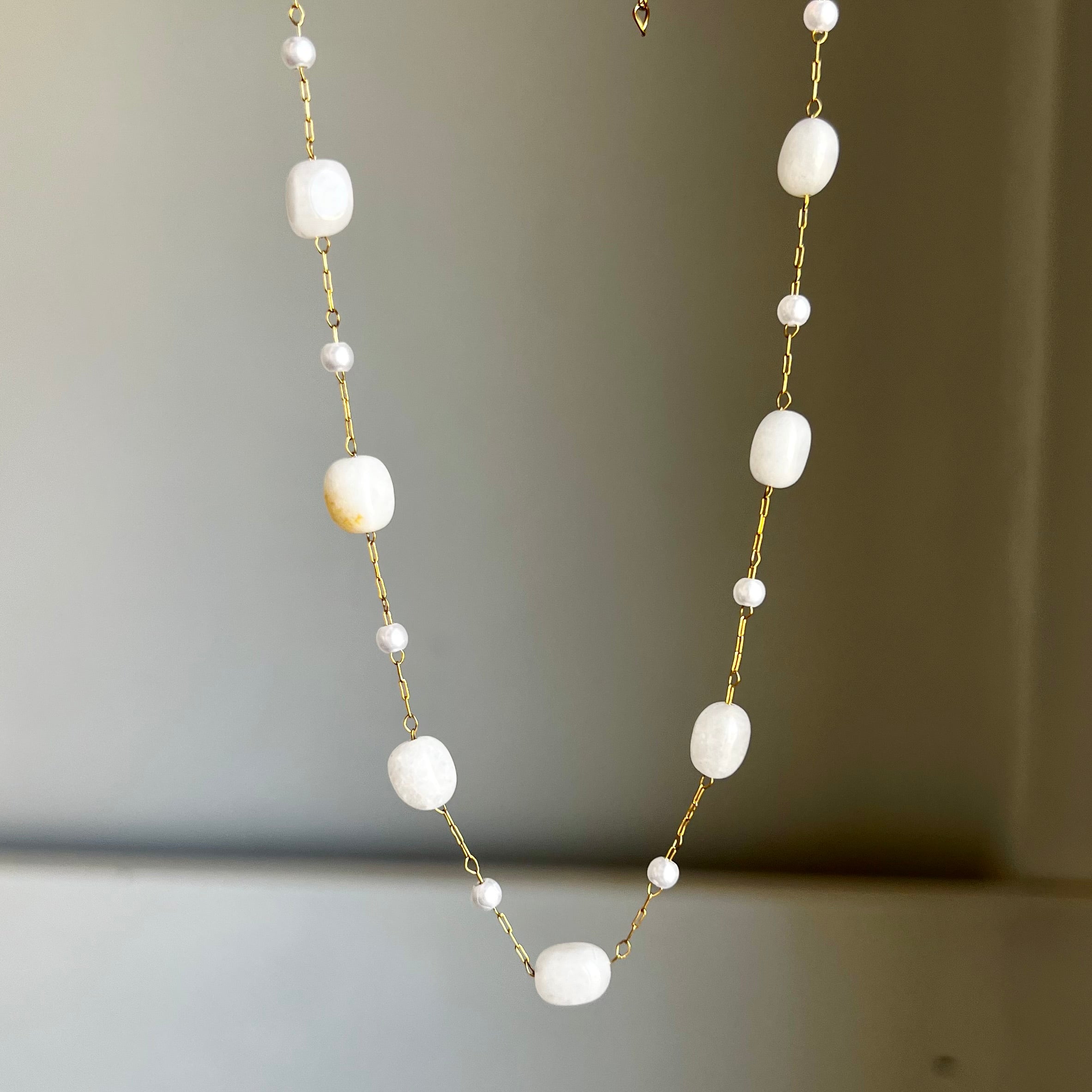 Unique White Stack Necklace