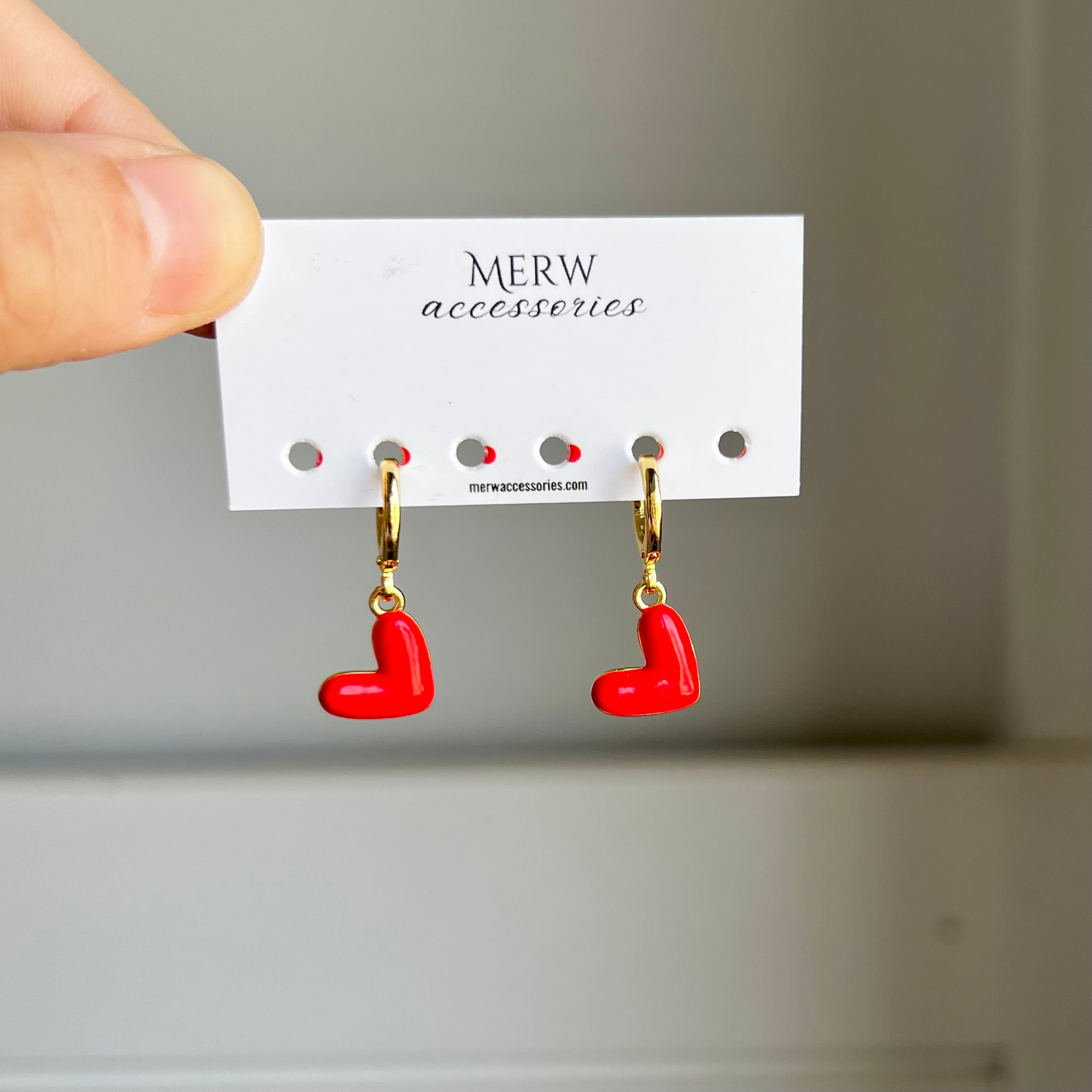 Red Heart Earring