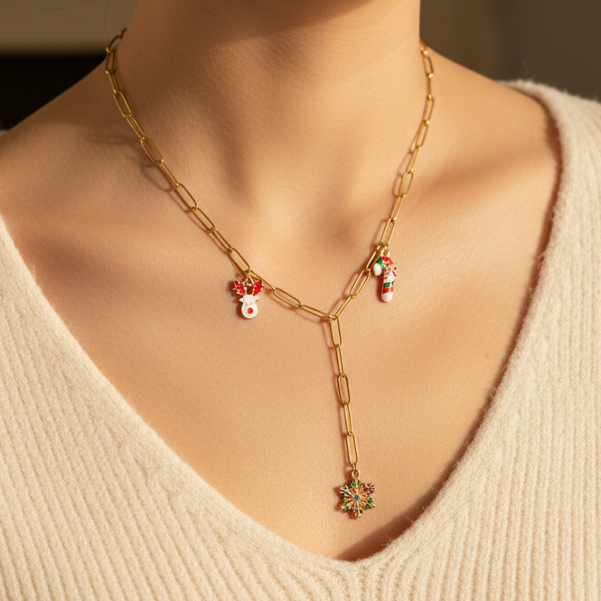 Paper Clip Drop Necklace