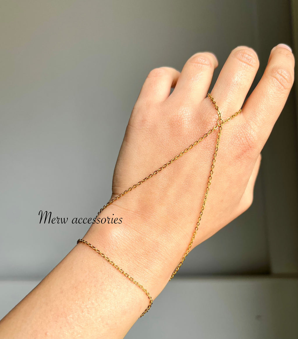 Cross Plain Hand Chain