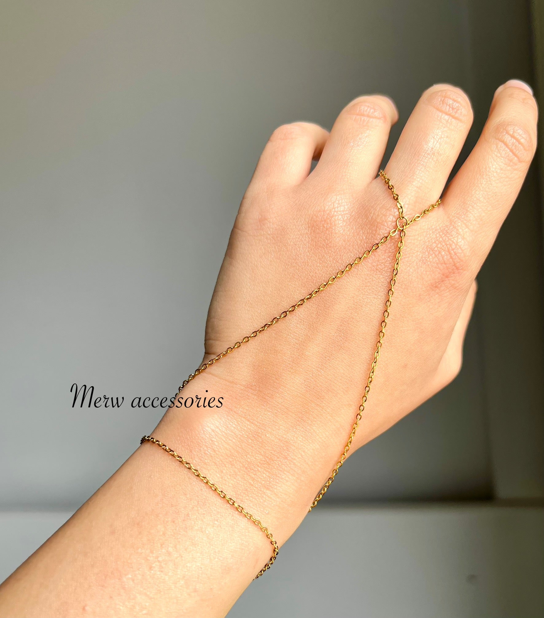 Cross Plain Hand Chain