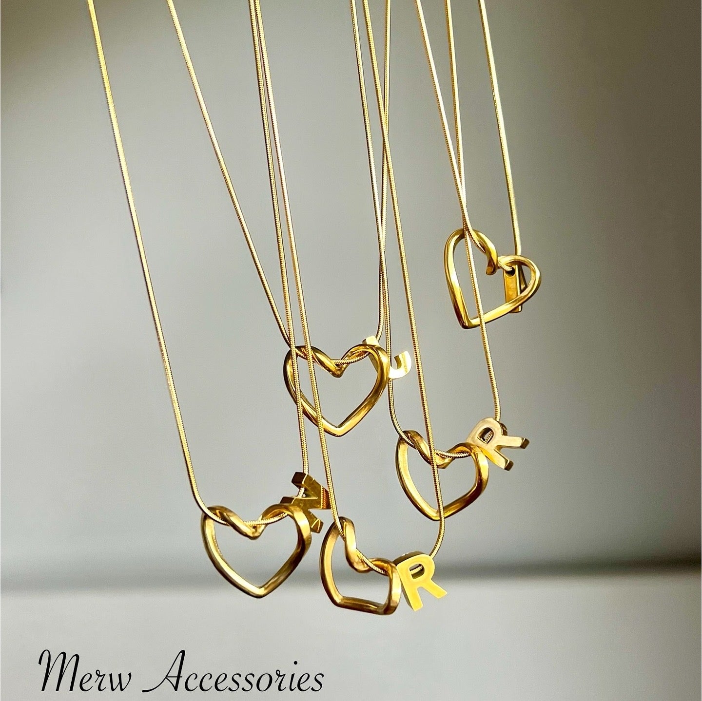 Heart letter necklace