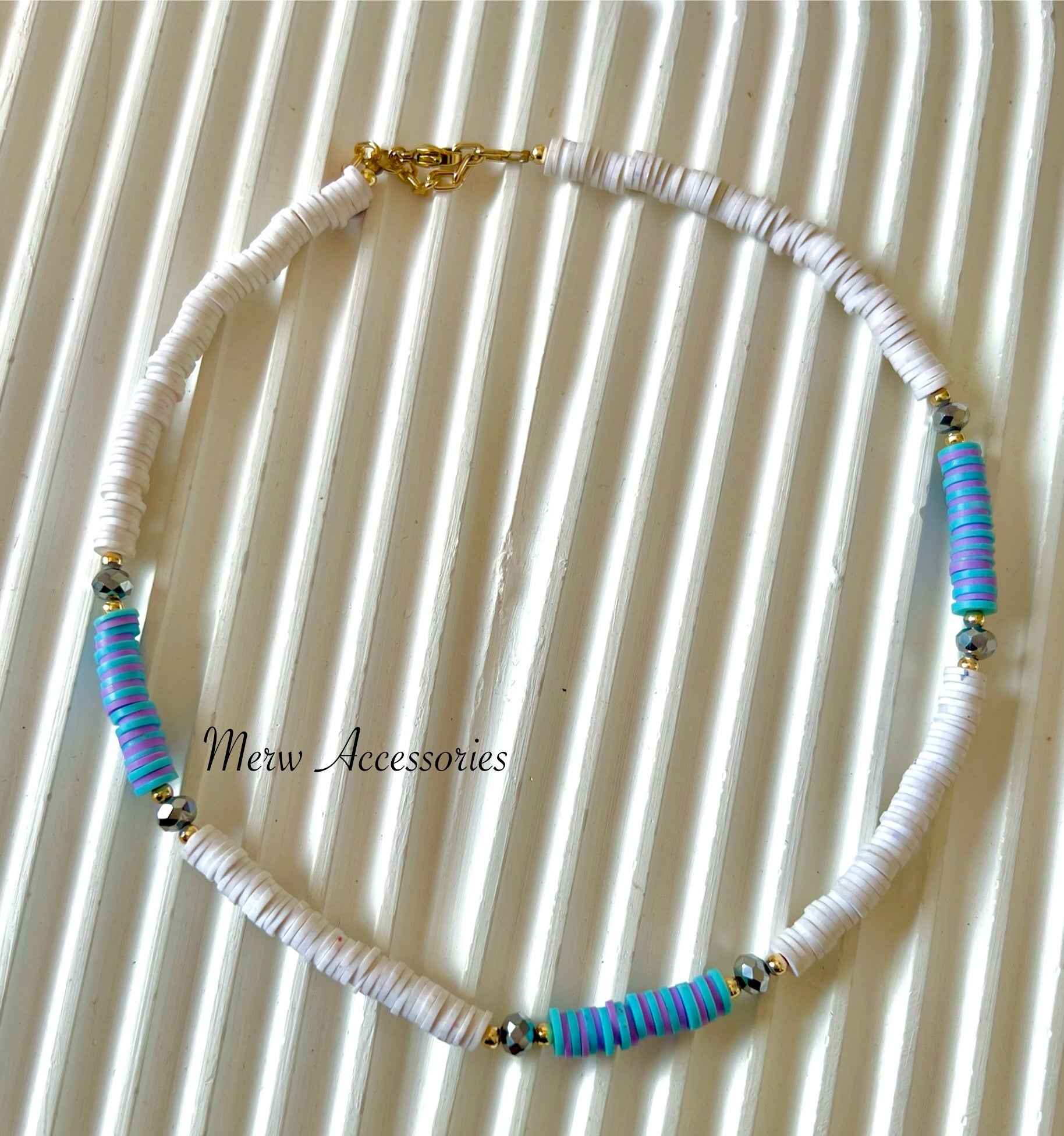 White Blue Chocker