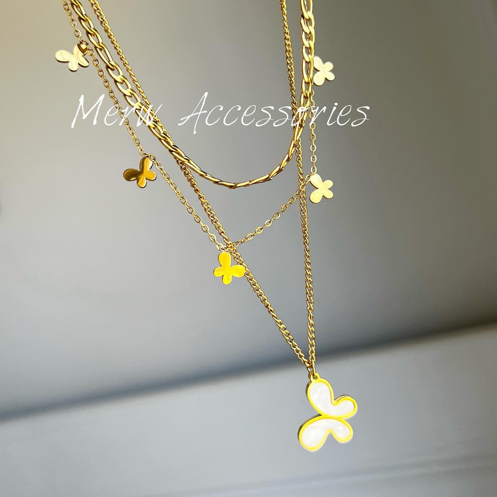 3 Layers White Butterfly