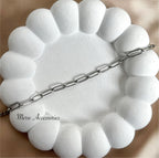 Paper clip silver bracelet