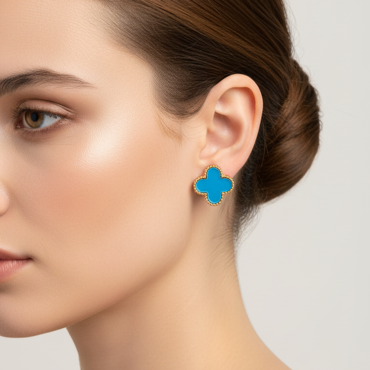 Blue V Earring