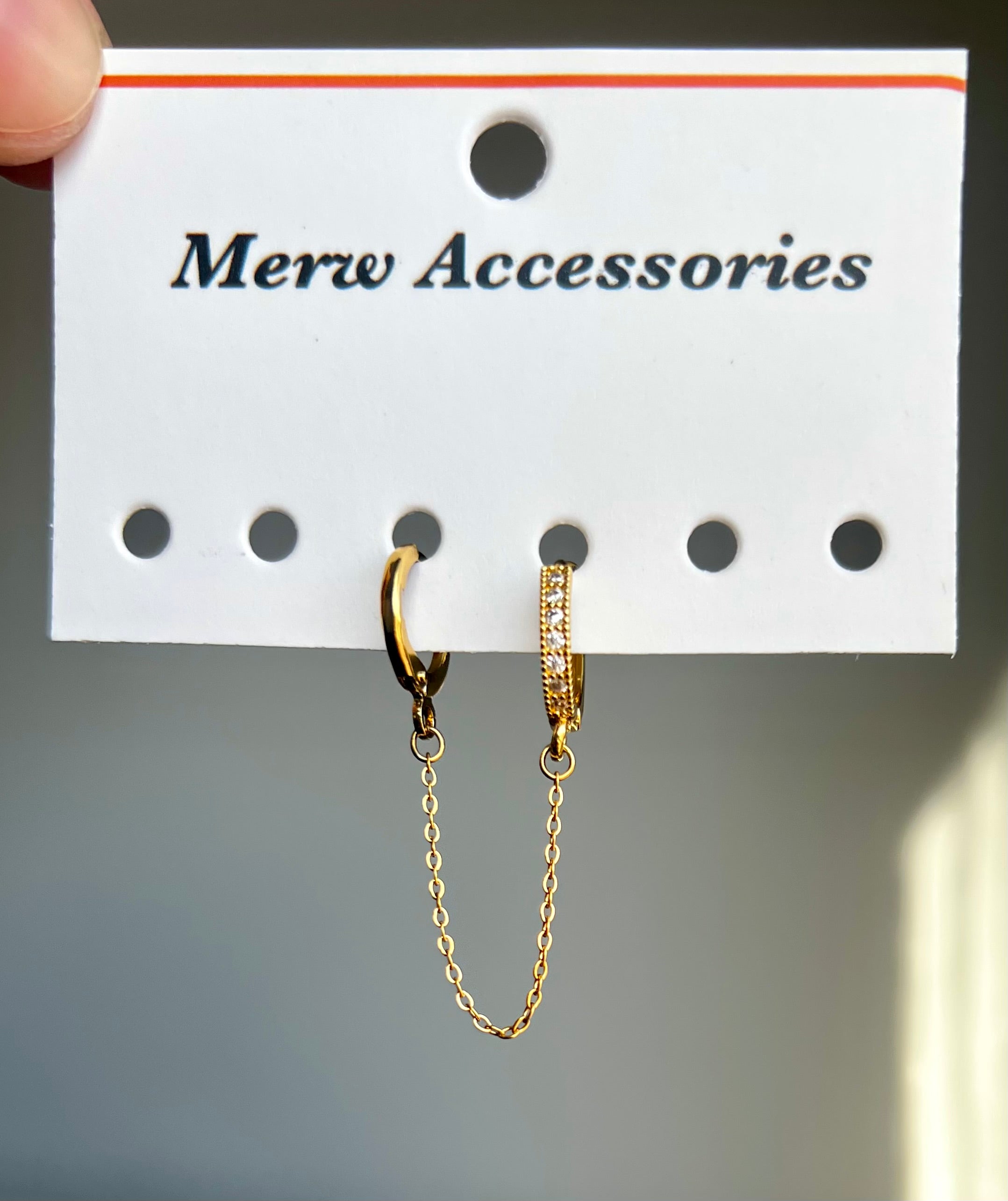 Transparent Stones Connect Earring