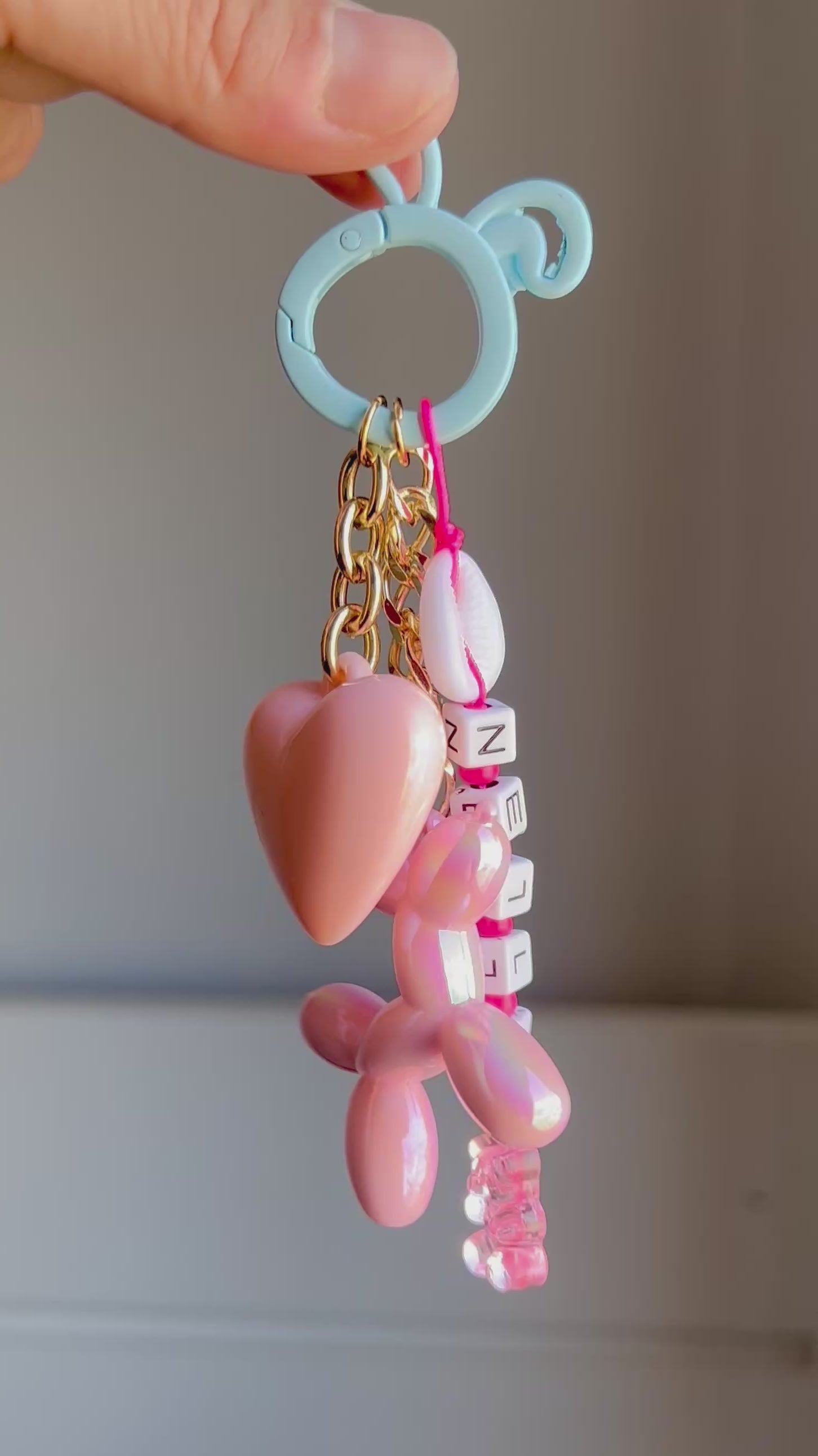 Rose Bag Chain with Letters