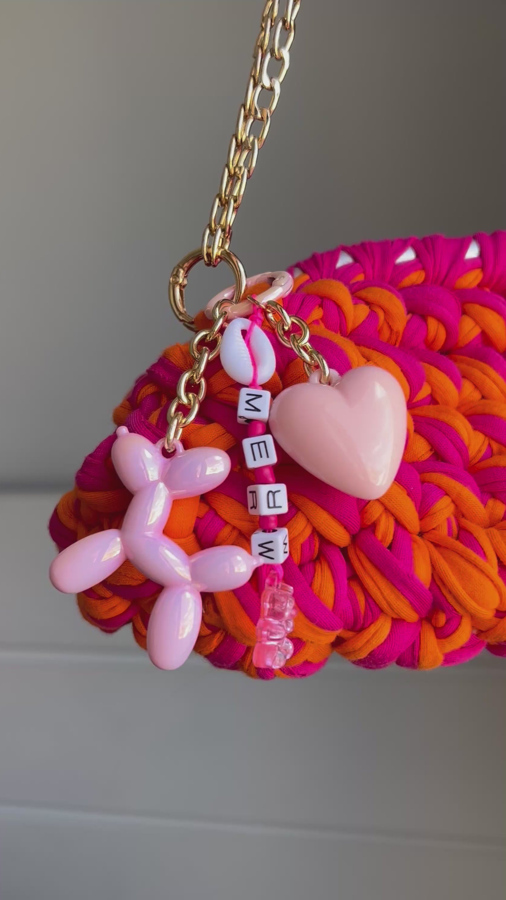 Rose Bag Chain with Letters