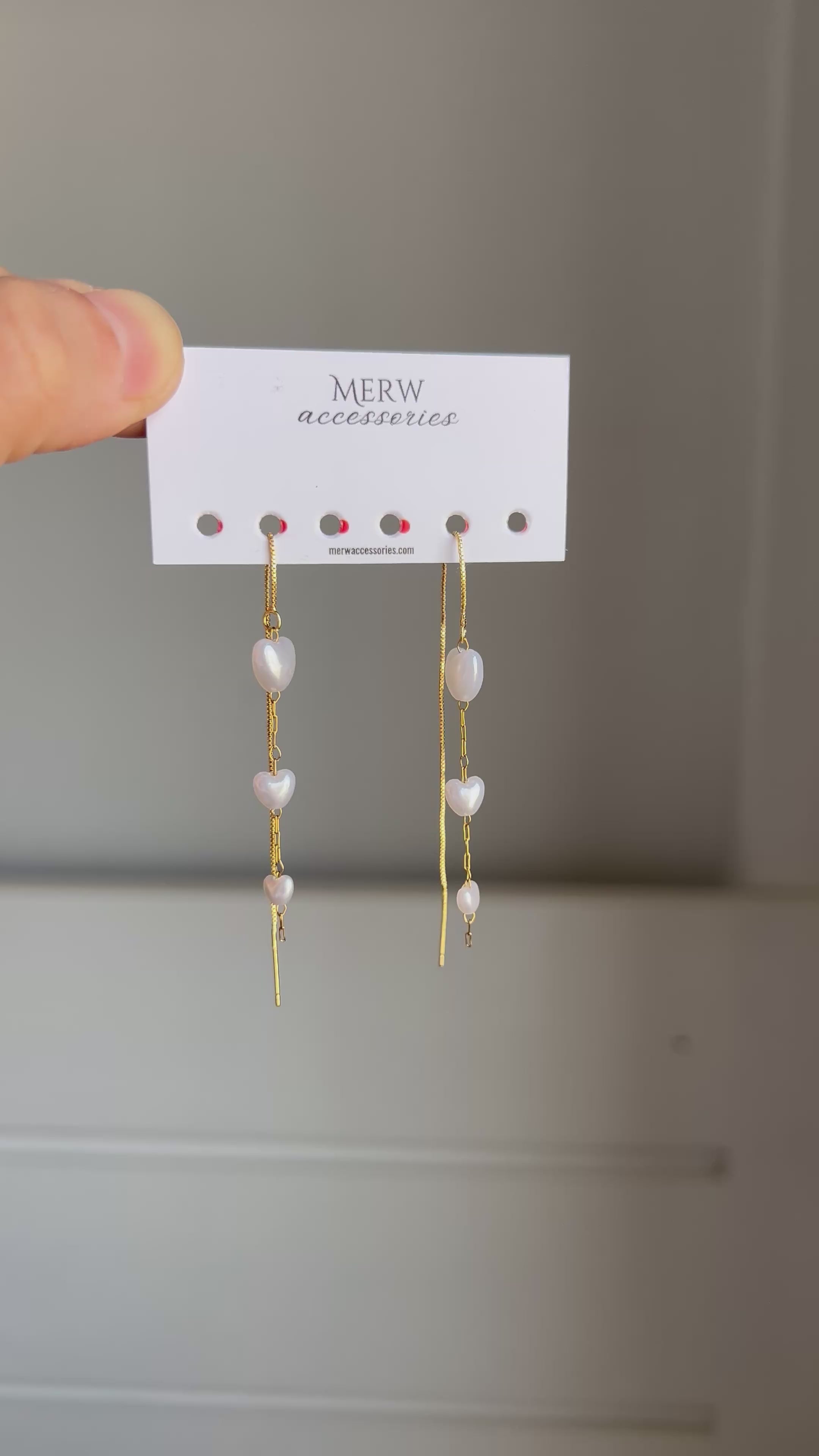 Heart Double Chain Earring