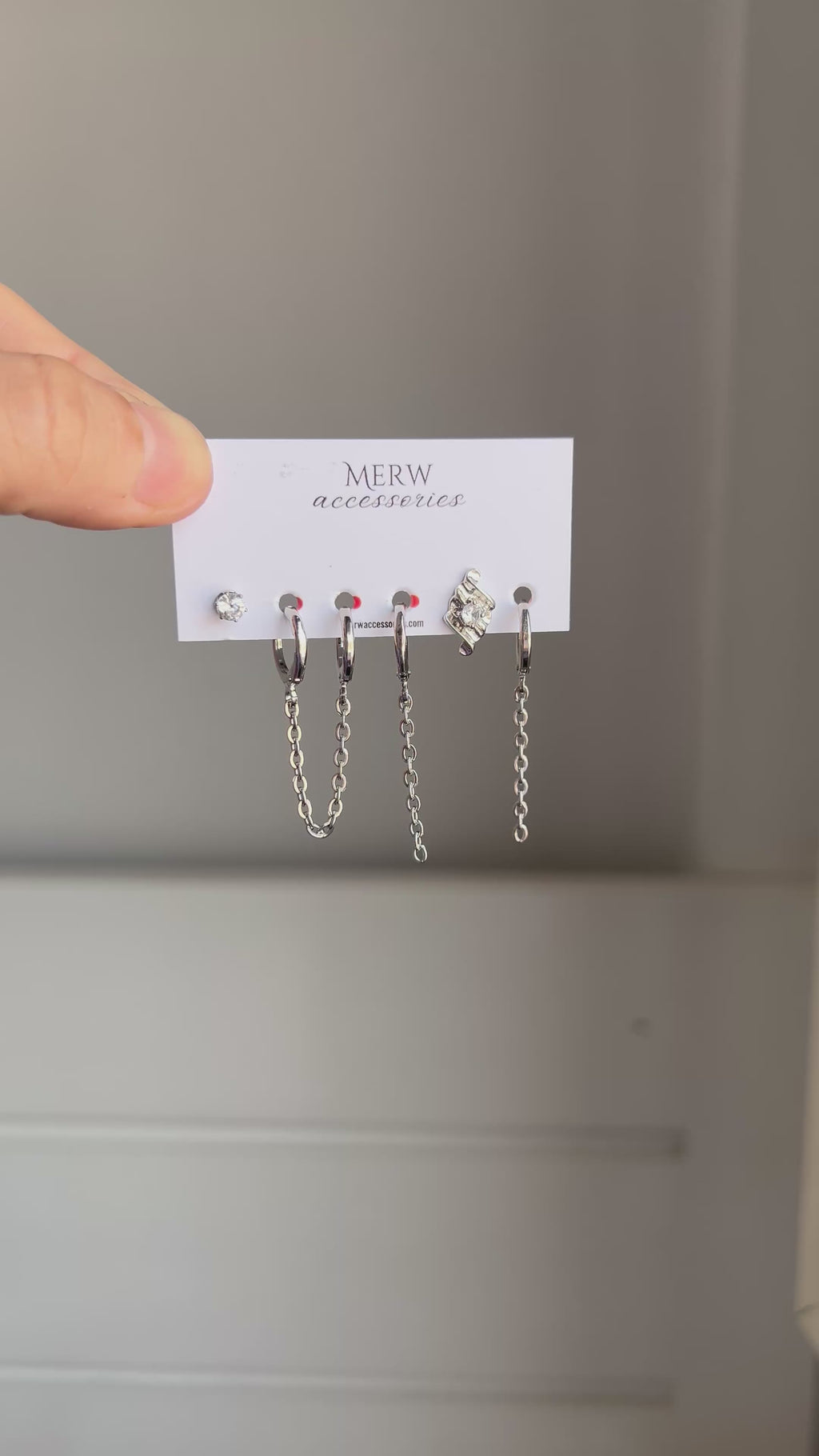 Crystal Silver Piercing Set