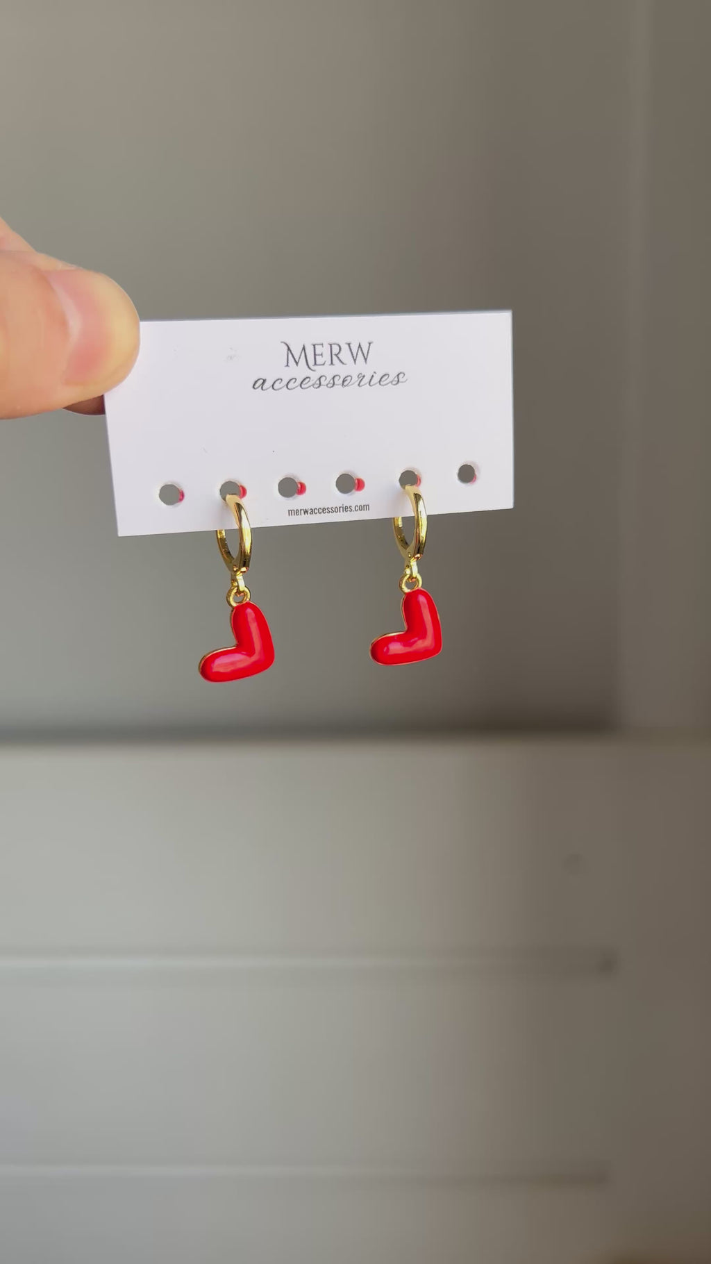 Red Heart Earring