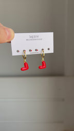 Red Heart Earring
