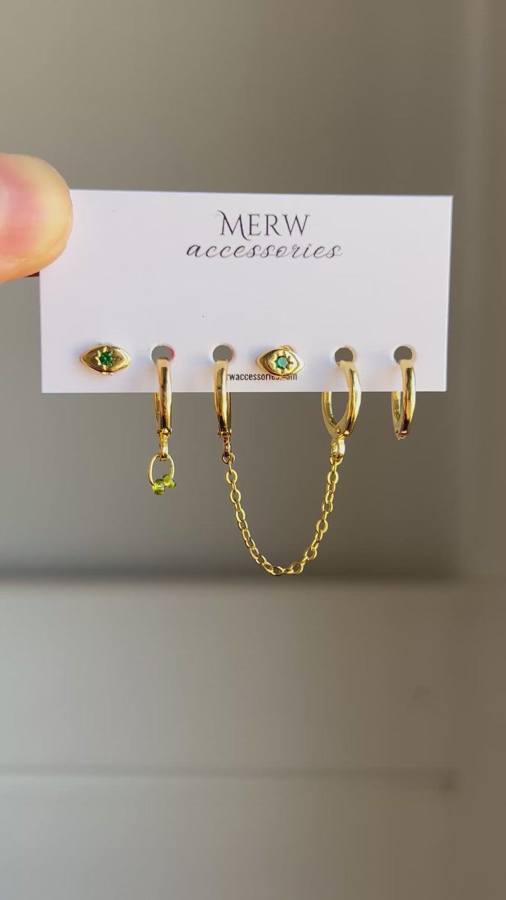 D Green Eye Piercing Set