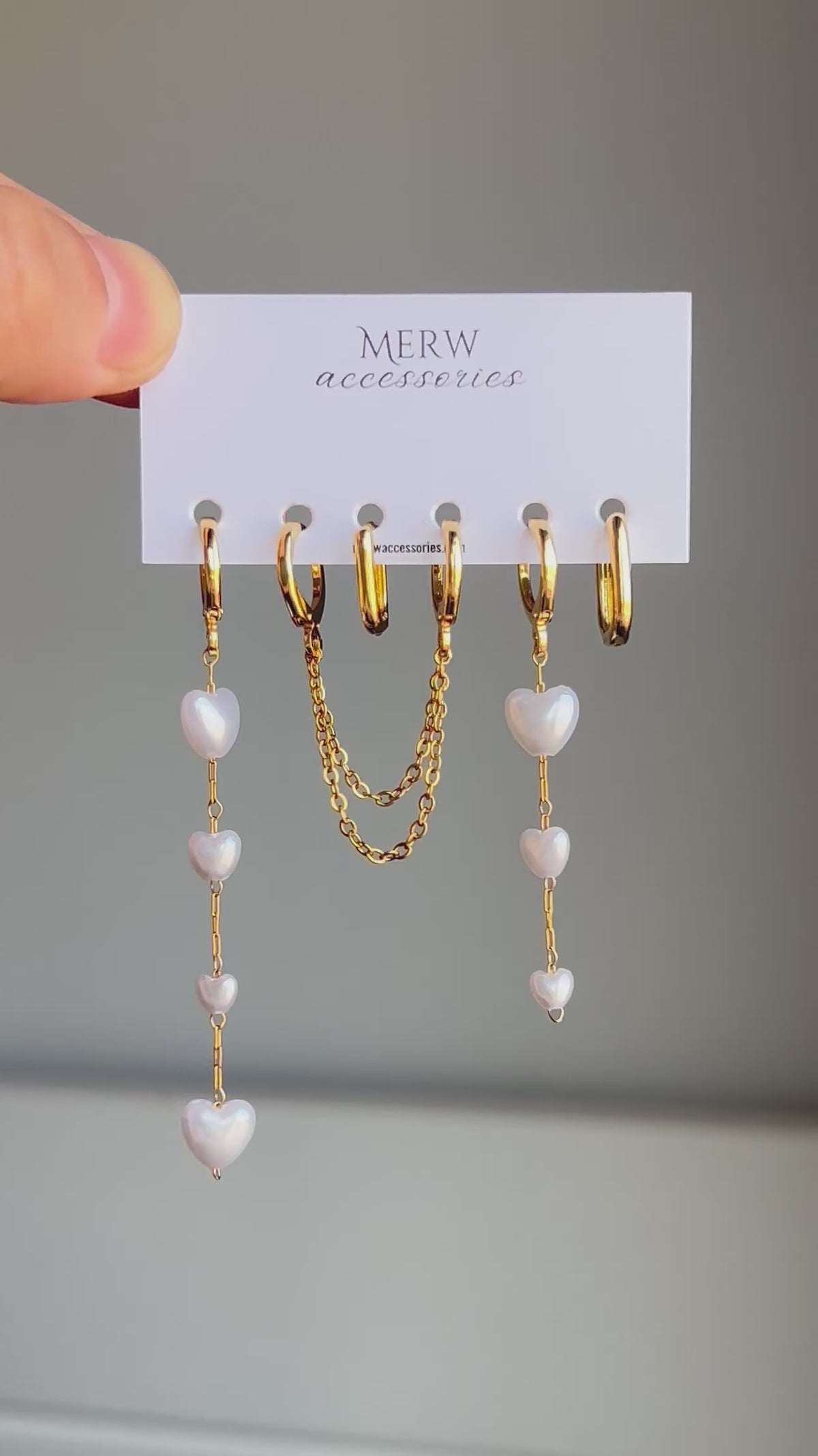 Heart Pearl Piercing Set