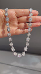 Silver Bright Square Heart Necklace