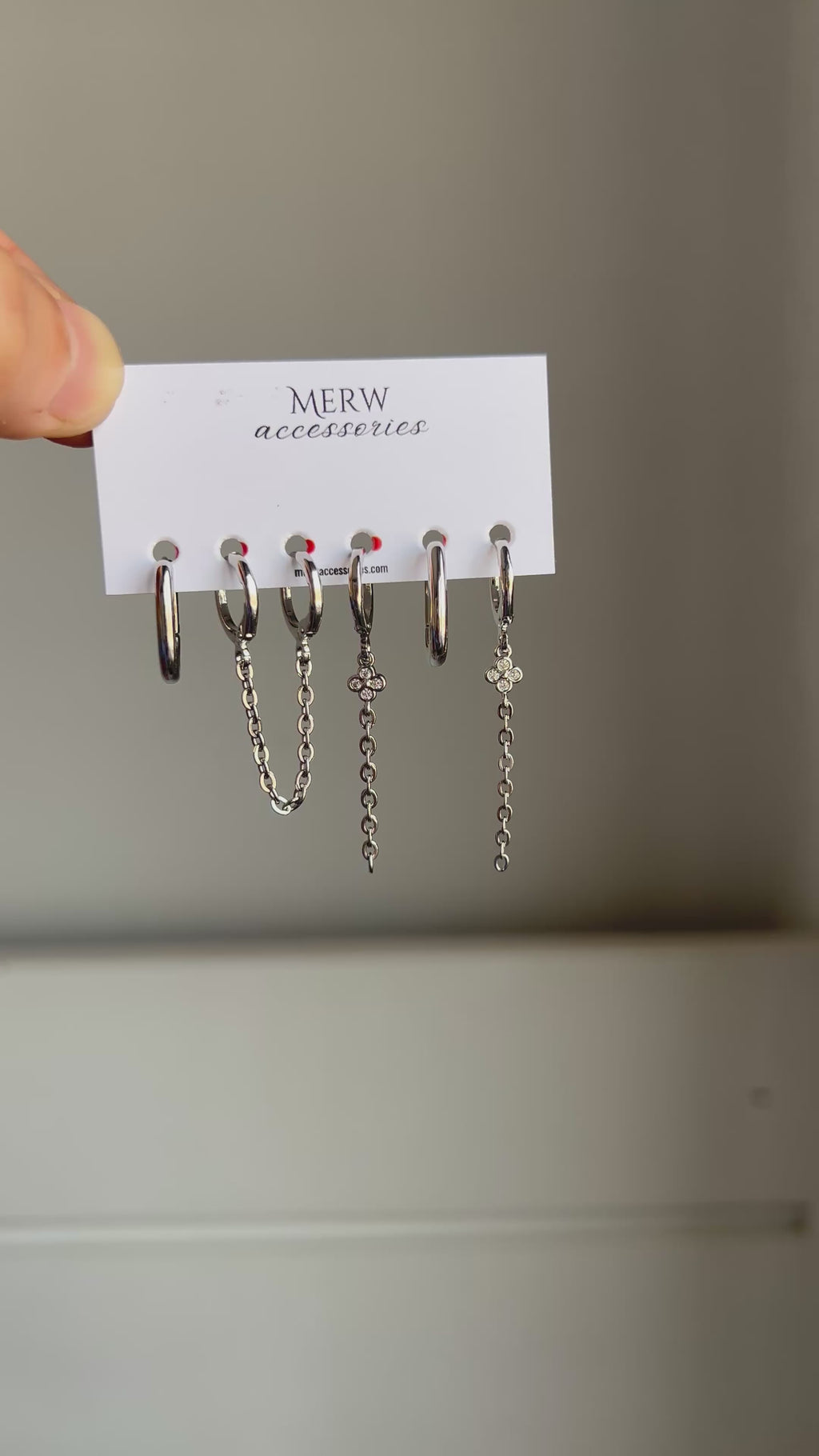 Double Crystal Silver Piercing Set
