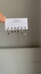 Double Crystal Silver Piercing Set