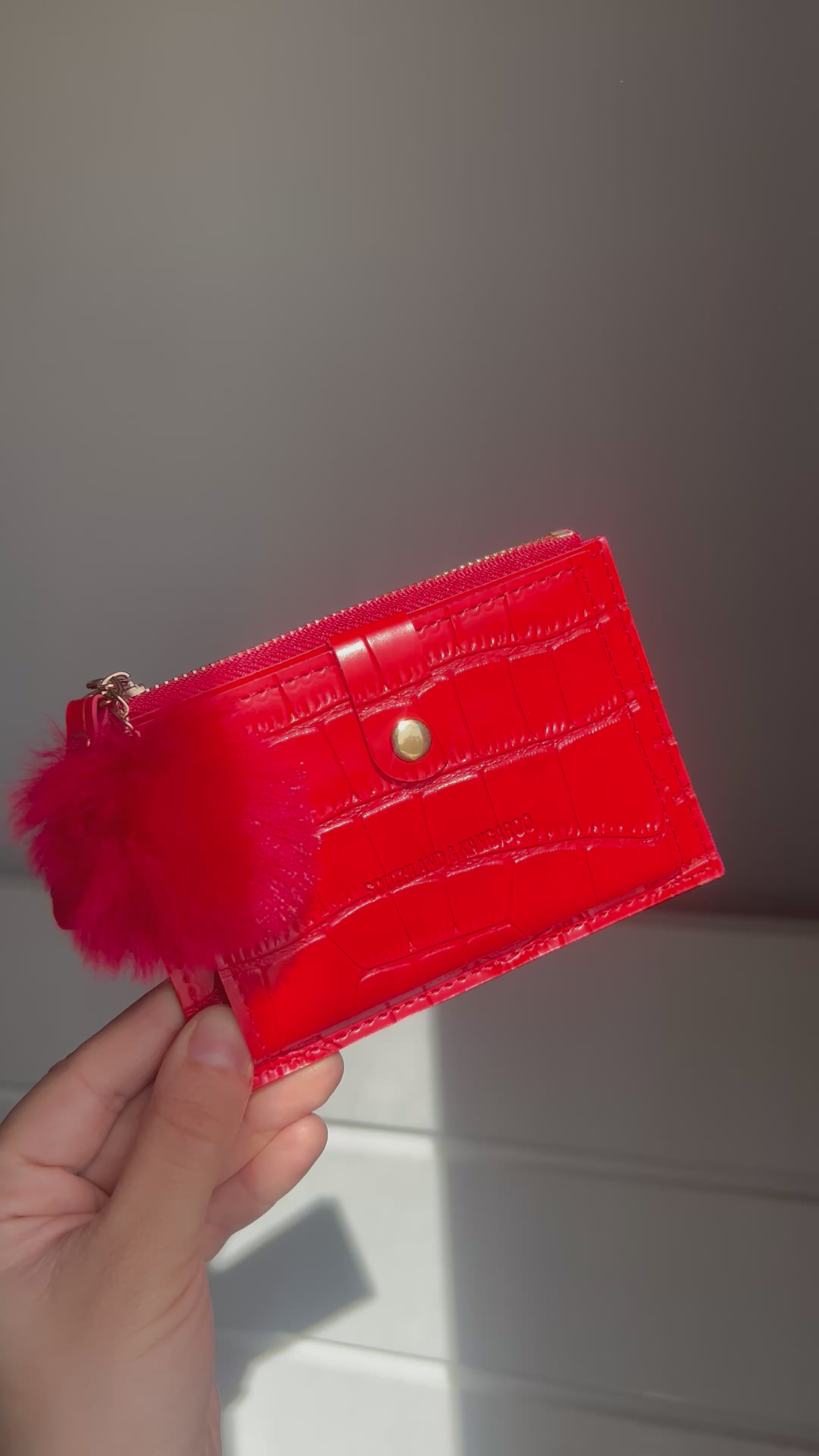 Red Wallet with Fur