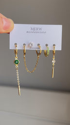 Luxury Emerald Piercing Set