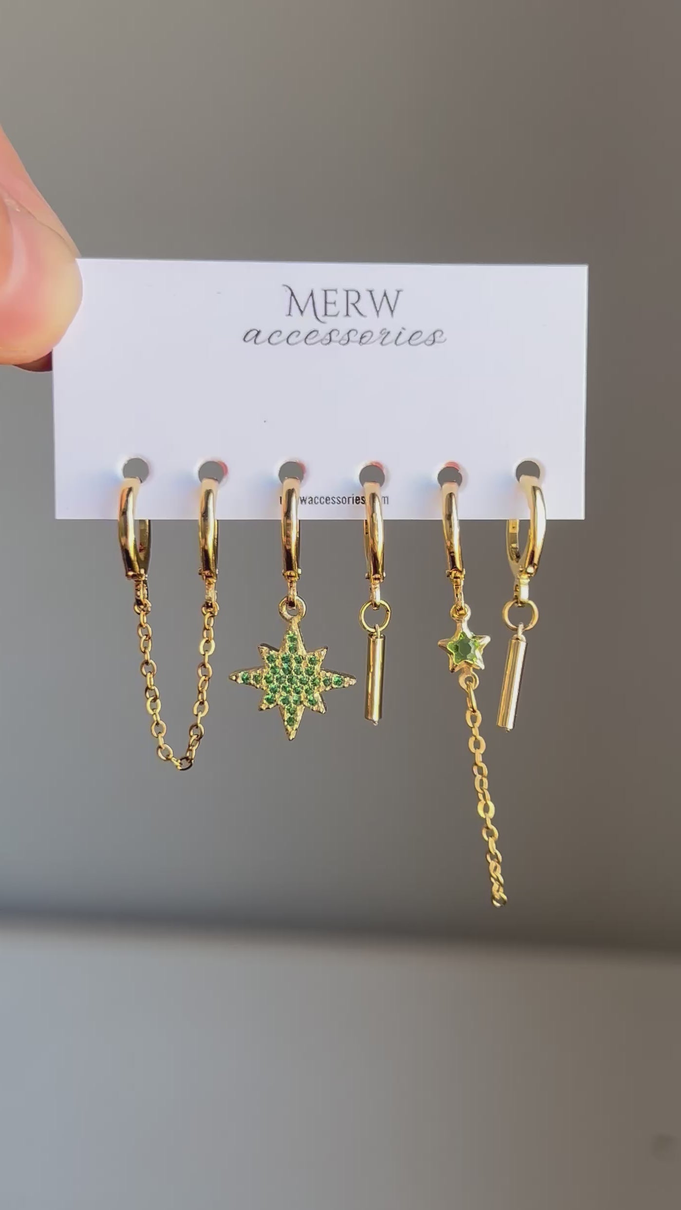Emerald Starmoon Piercing Set