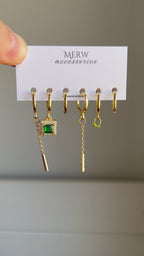 Emerald Square Piercing Set