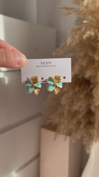 Aqua Flower Earring