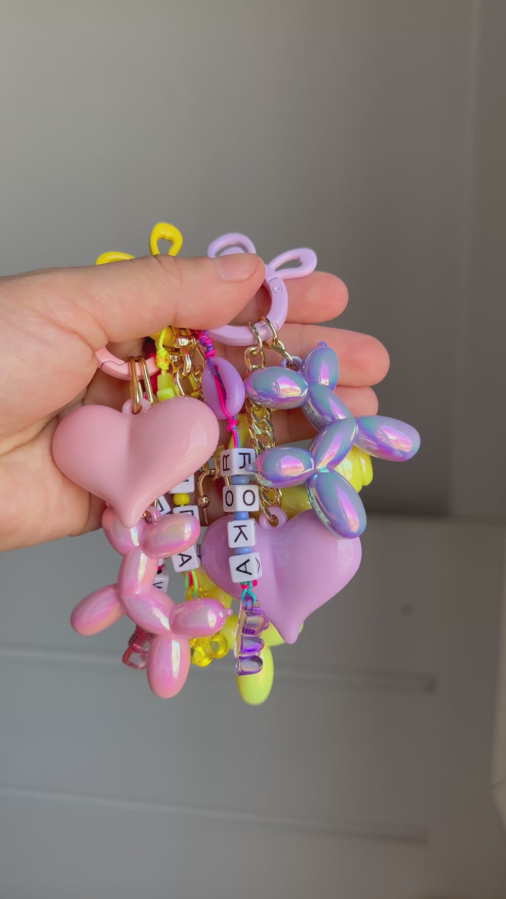 Yellow Bag Chain with Letters