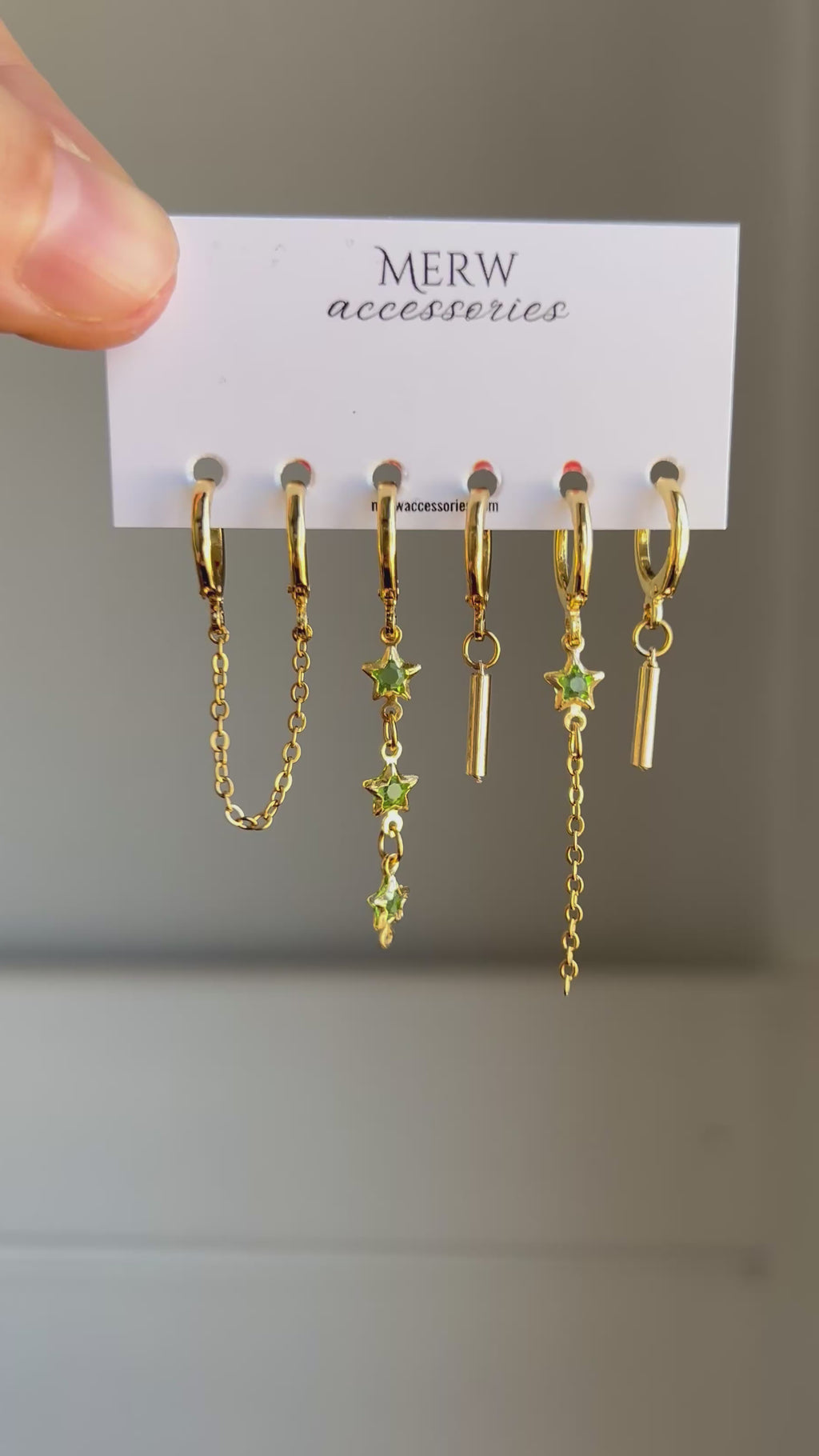 Green Starmoon Piercing Set