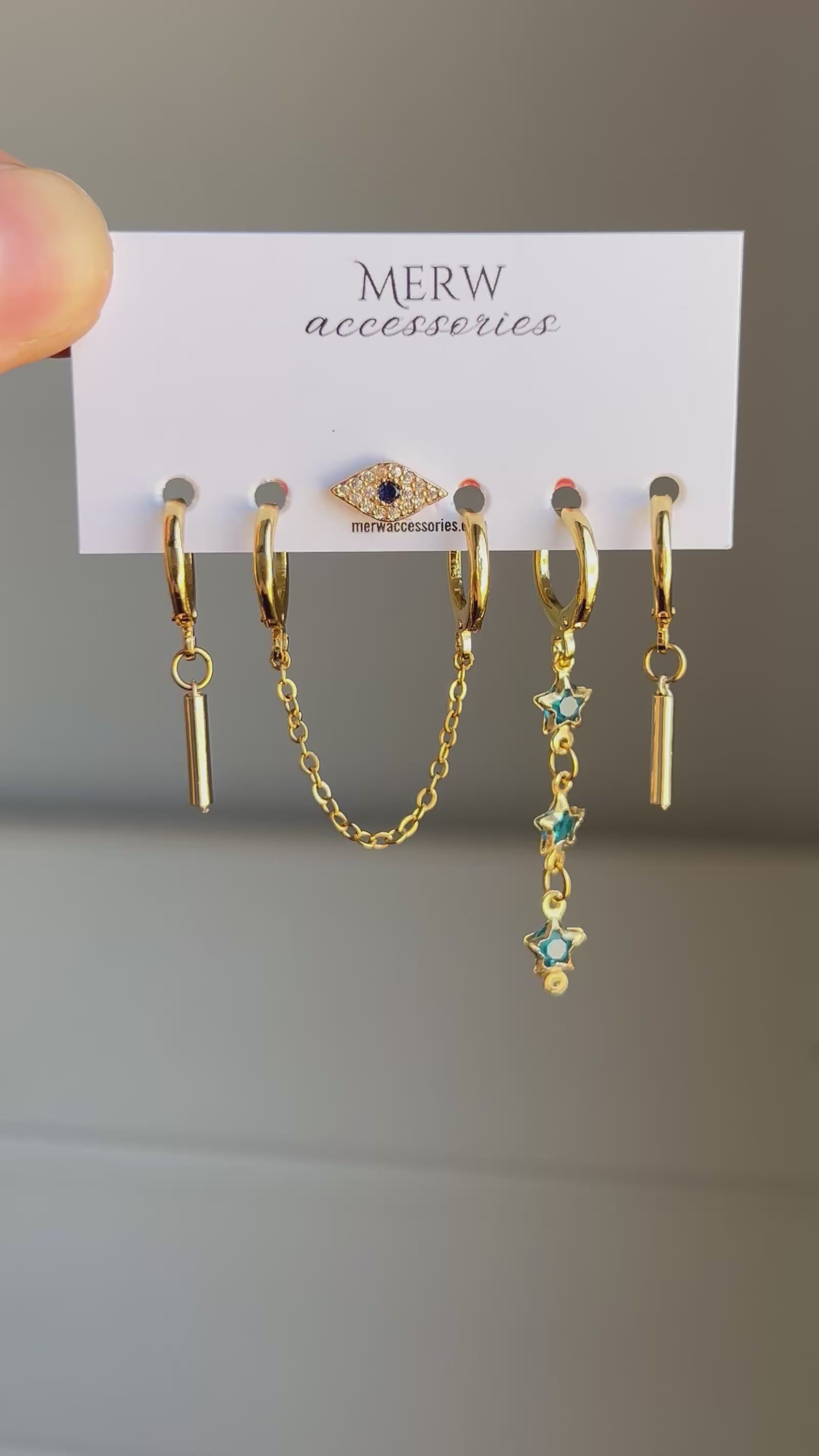 Aqua Eye Starmoon Piercing Set