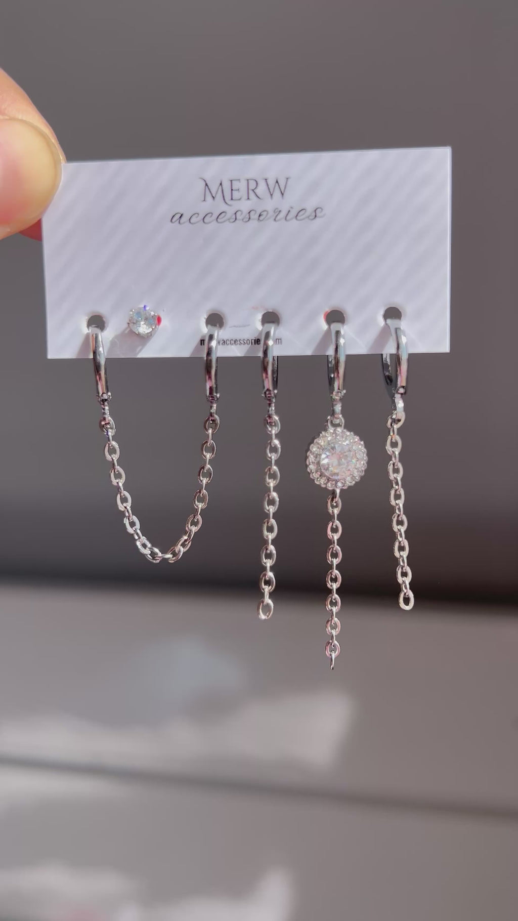 Circle Crystal Silver Piercing