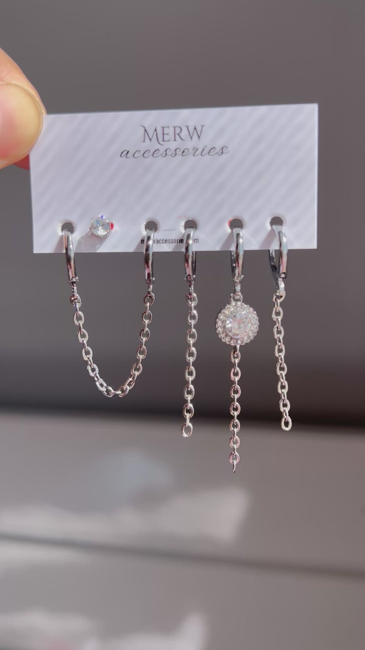 Circle Crystal Silver Piercing