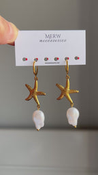 Pearl Star Stainless Steel Earring