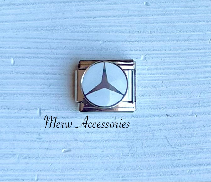 White Mercedes Charm