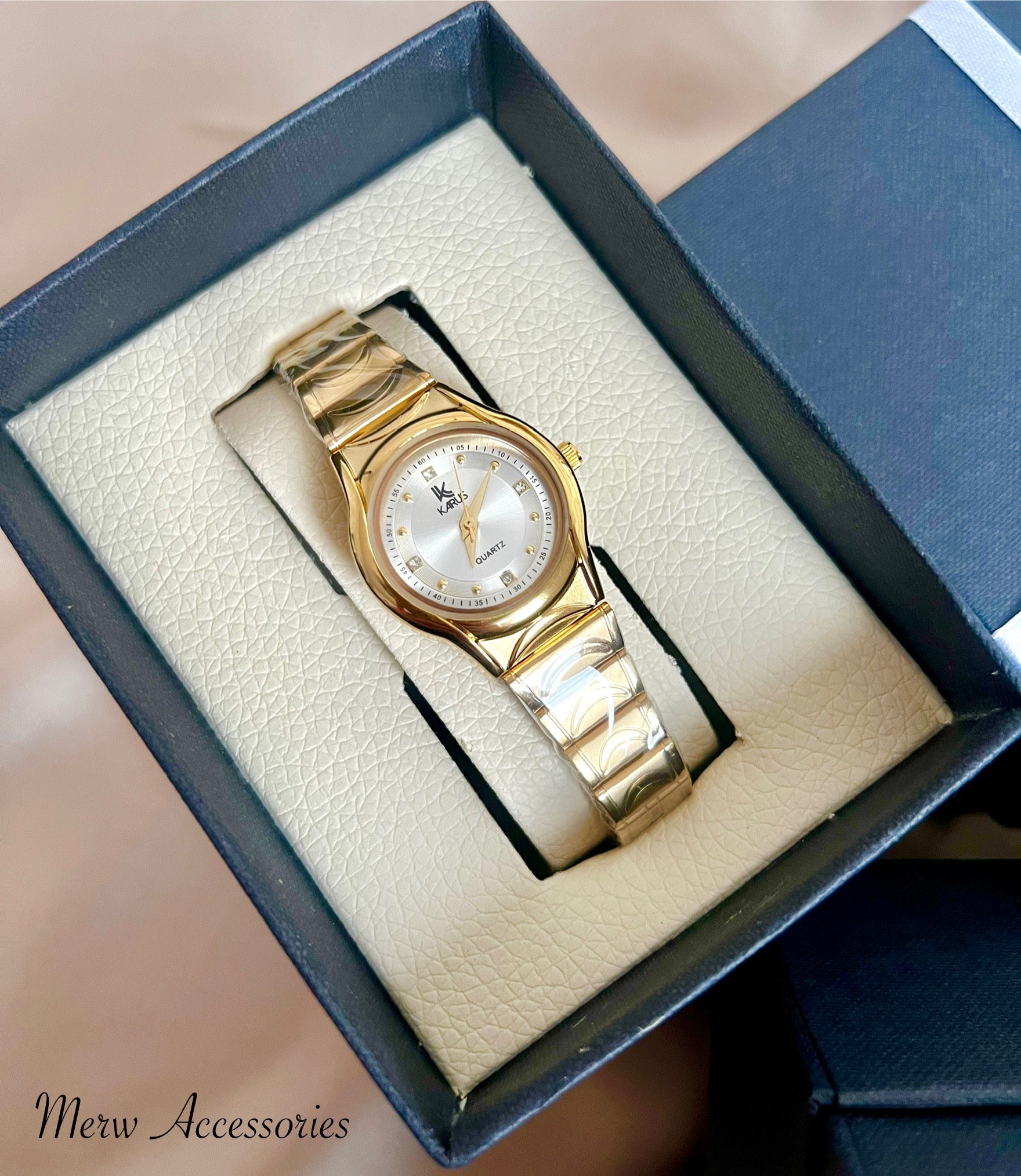 Gold White Karus Watch