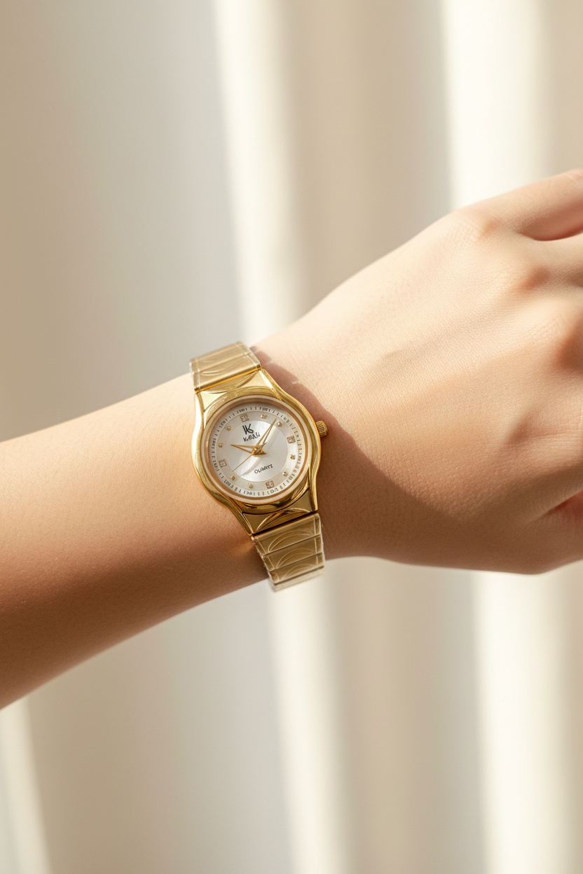 Gold White Karus Watch
